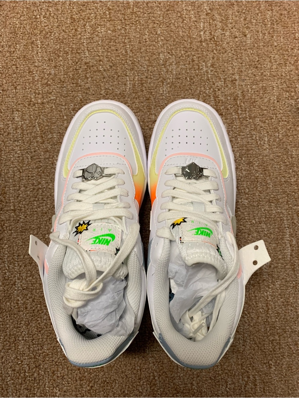 Brand New Nike Air Force 1 Sneakers with Neon Accent - limited edition